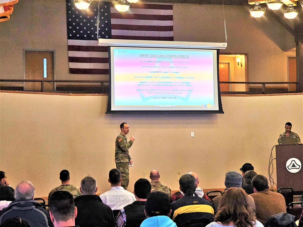 Fort McCoy Garrison commander holds first town hall meeting-workforce briefing for 2024