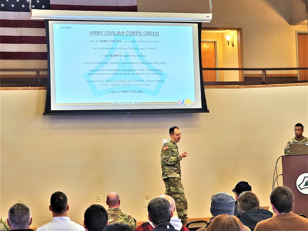 Fort McCoy Garrison commander holds first town hall meeting-workforce briefing for 2024