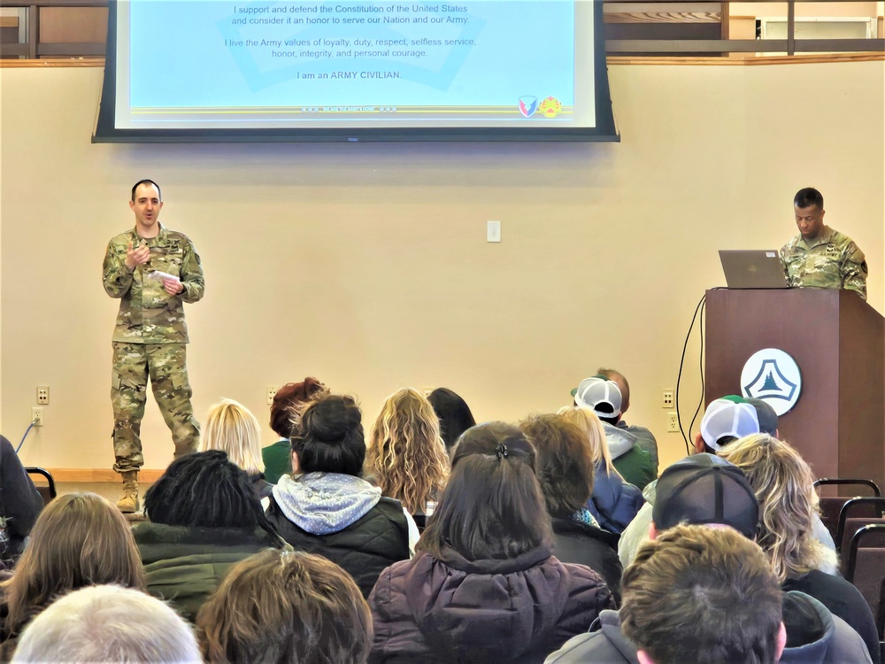 Fort McCoy Garrison commander holds first town hall meeting-workforce briefing for 2024