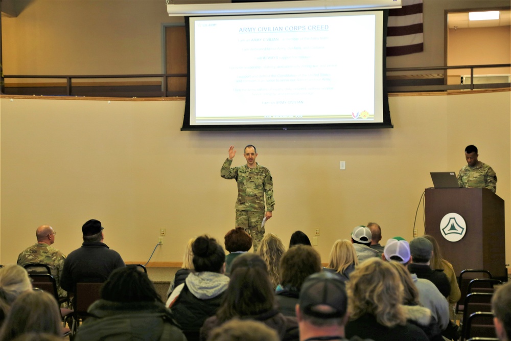 Fort McCoy Garrison commander holds first town hall meeting-workforce briefing for 2024