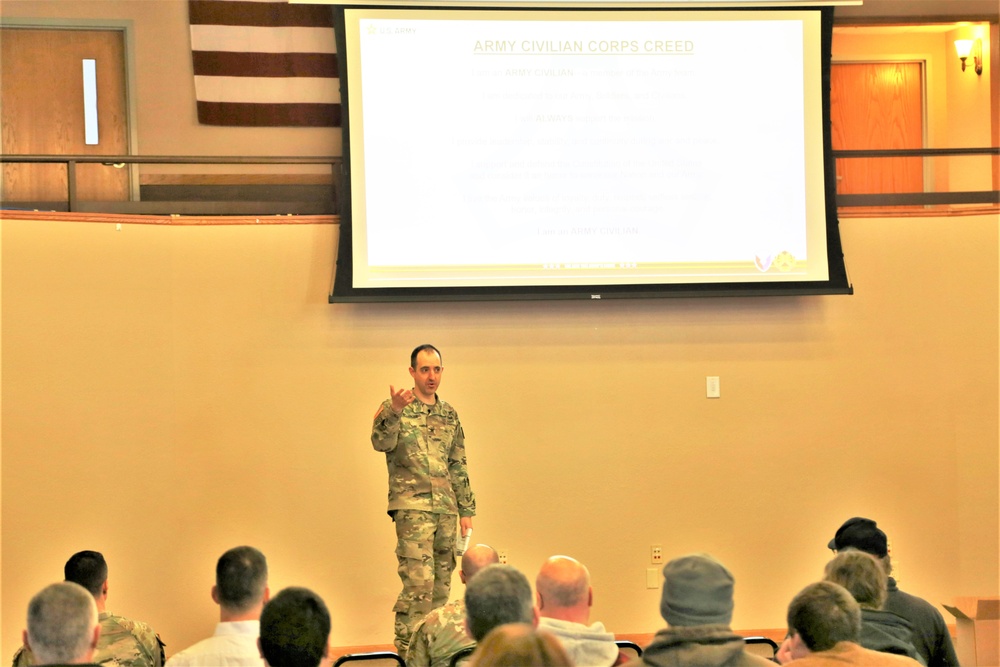 Fort McCoy Garrison commander holds first town hall meeting-workforce briefing for 2024