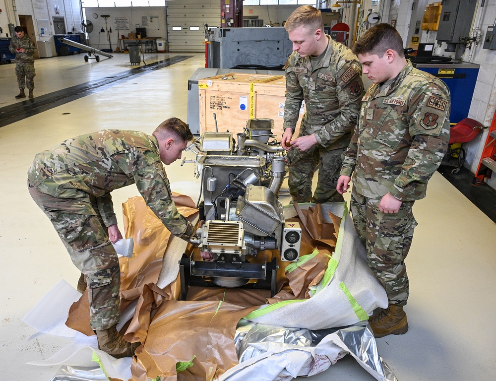 Airmen at Selfridge Air National Guard Base Service Ground Equipment