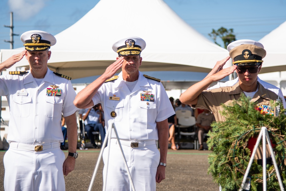 Rear Adm. Gregory Huffman attended the Wreaths across America Ceremony held at the Guam Veterans Cemetary in Piti