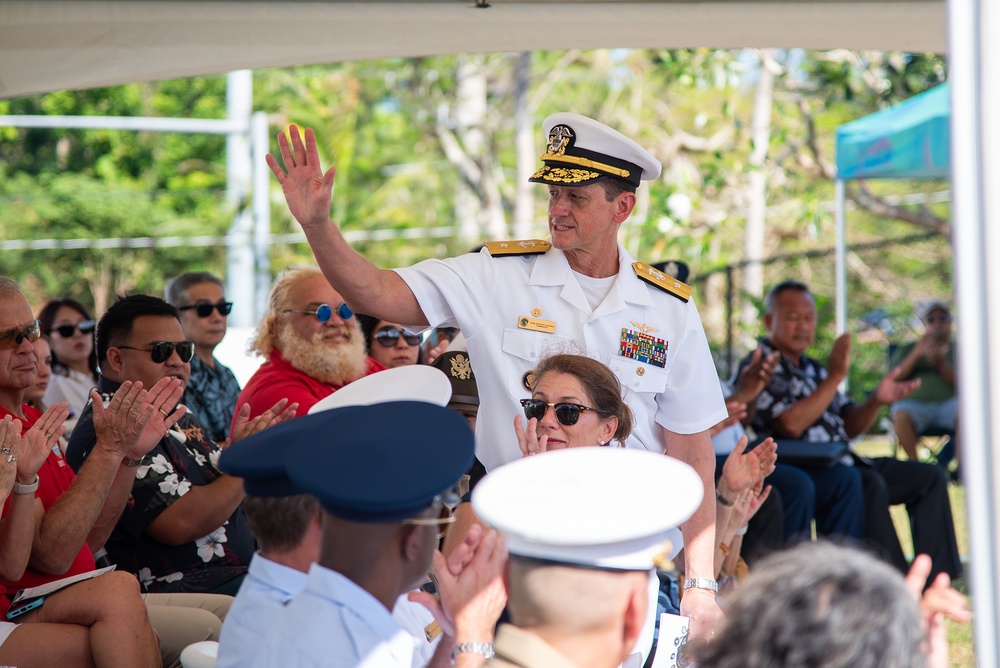 Rear Adm. Gregory Huffman attended the Wreaths across America Ceremony held at the Guam Veterans Cemetary in Piti