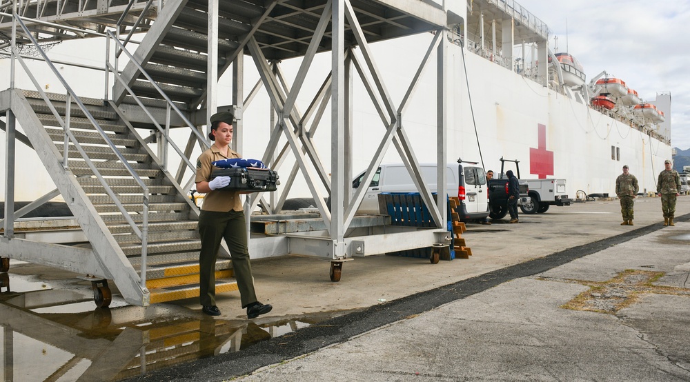 DPAA hosts Solomon Islands honorable carry ceremony aboard USNS Mercy