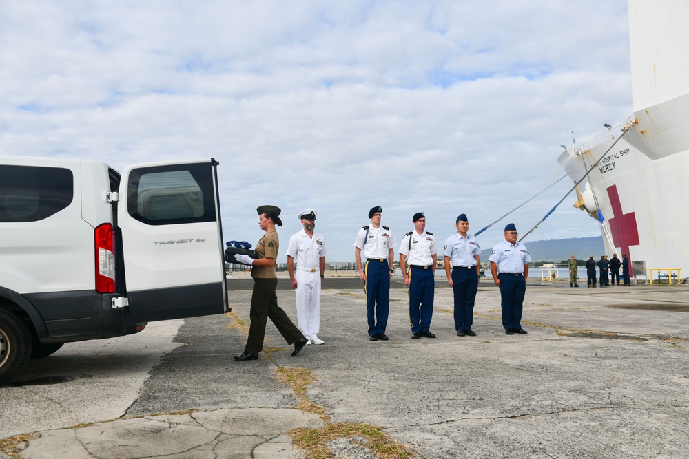 DPAA hosts Solomon Islands honorable carry ceremony aboard USNS Mercy