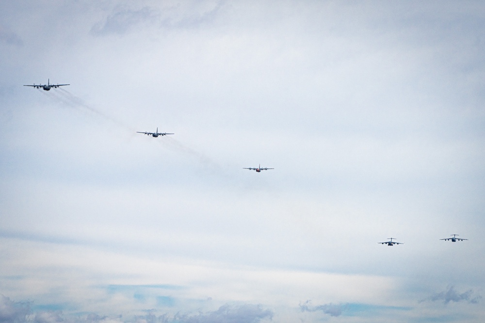 5-ship formation with 4 mobility airframes for AATTC Winter Training