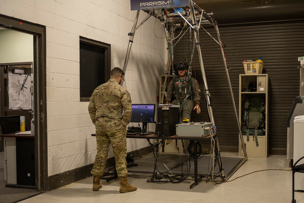 Pilots participate in emergency parachute training