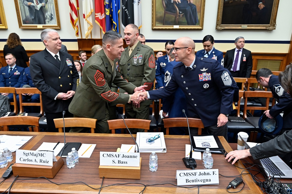 CMSAF Bass, CMSSF Bentivegna testify at HASC QoL Panel