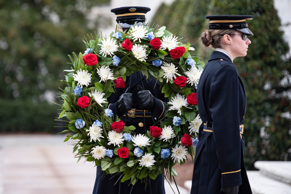 Secretary of State for Defence of the United Kingdom Grant Shapps Participates in a Public Wreath-Laying Ceremony at the Tomb of the Unknown Soldier