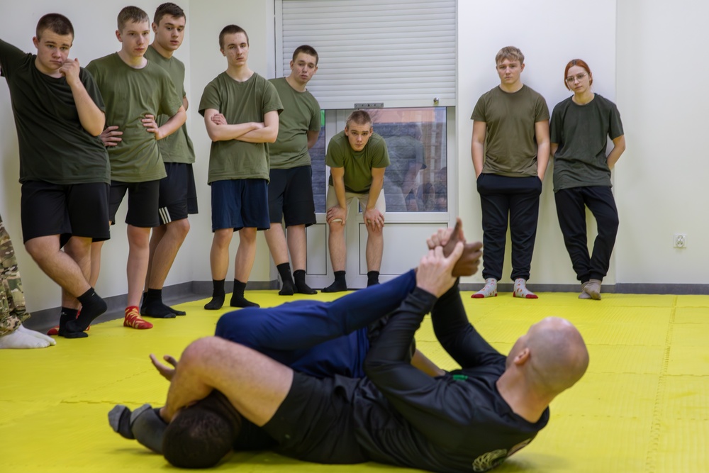 Polish Cadets practice Jiu Jitsu