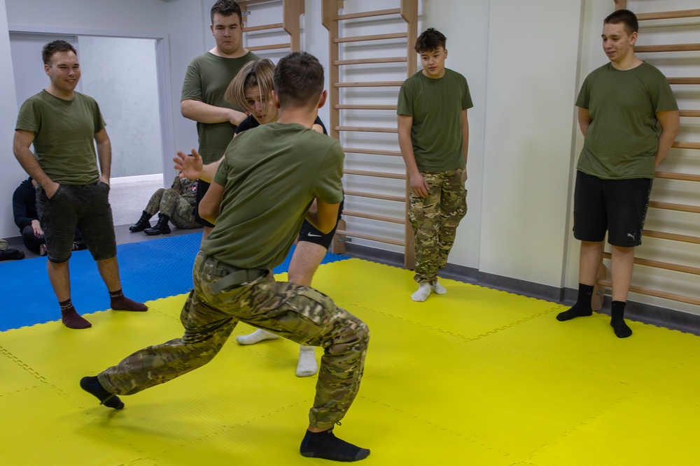 Polish Cadets practice Jiu Jitsu