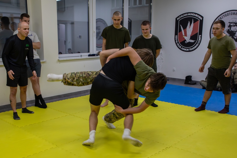 Polish Cadets practice Jiu Jitsu