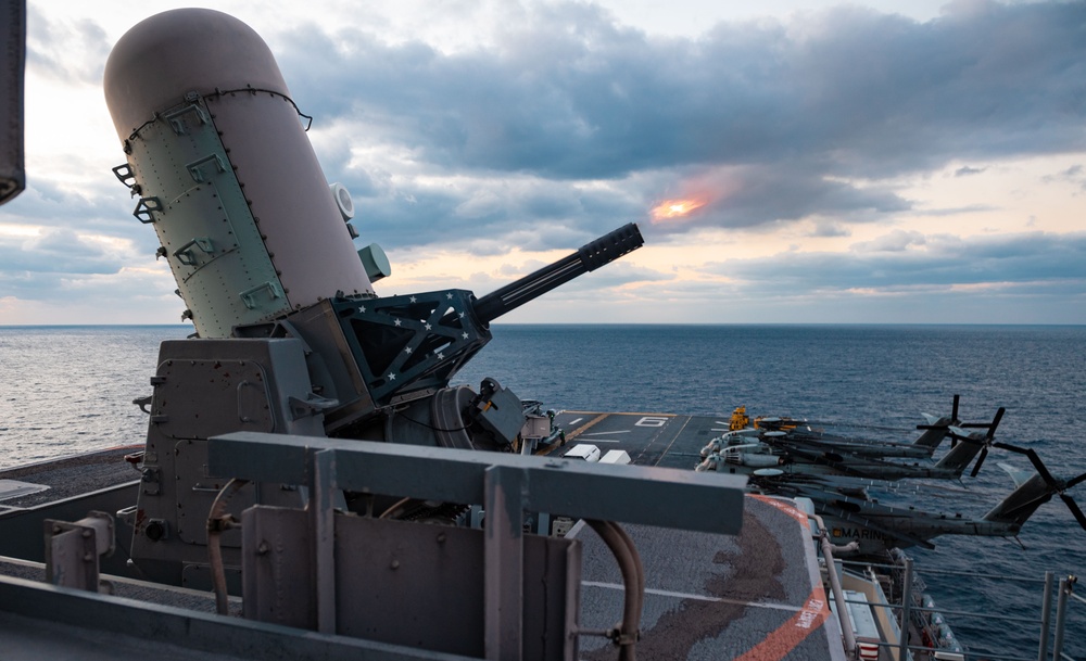 USS America Test-Fires Its Close-In Weapon System