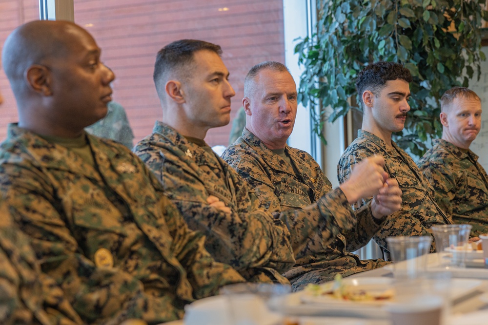 Brig. Gen. Michael E. McWilliams, Commanding General of 2nd Marine Logistics Group Visits CLB-6 In Norway