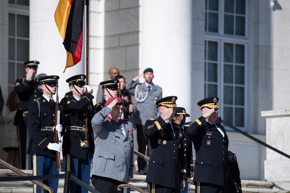 Chief of Staff of the Germany Army Lt. Gen. Alfons Mais Participates in an Army Full Honors Wreath-Laying Ceremony at the Tomb of the Unknown Soldier