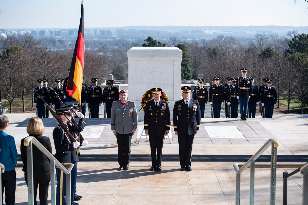 Chief of Staff of the Germany Army Lt. Gen. Alfons Mais Participates in an Army Full Honors Wreath-Laying Ceremony at the Tomb of the Unknown Soldier