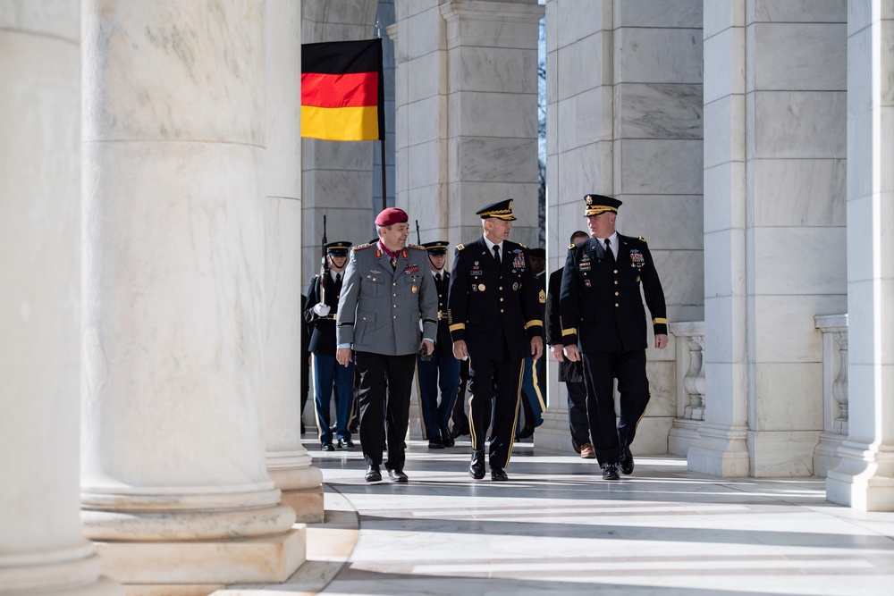 Chief of Staff of the Germany Army Lt. Gen. Alfons Mais Participates in an Army Full Honors Wreath-Laying Ceremony at the Tomb of the Unknown Soldier