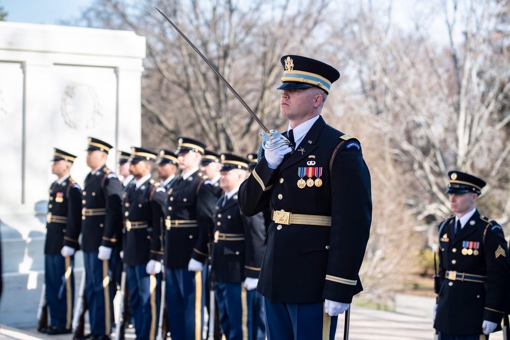 Chief of Staff of the Germany Army Lt. Gen. Alfons Mais Participates in an Army Full Honors Wreath-Laying Ceremony at the Tomb of the Unknown Soldier