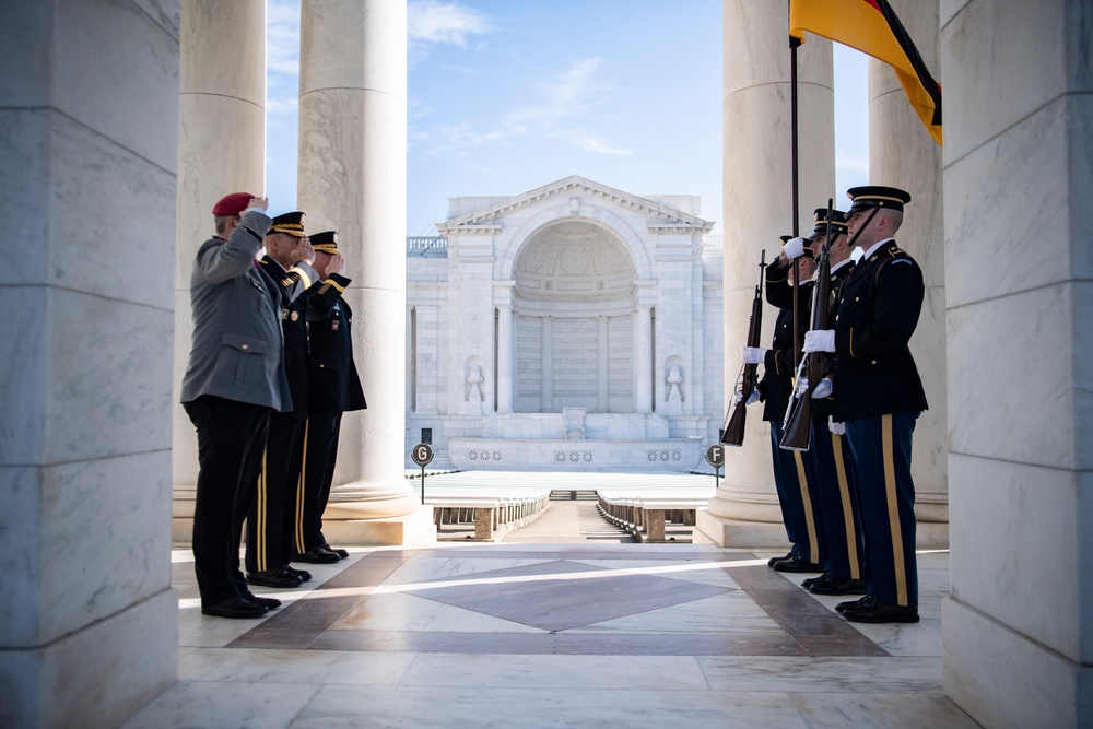 Chief of Staff of the Germany Army Lt. Gen. Alfons Mais Participates in an Army Full Honors Wreath-Laying Ceremony at the Tomb of the Unknown Soldier