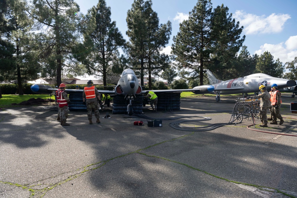 60th MXS and 349th MXS perform bag lift