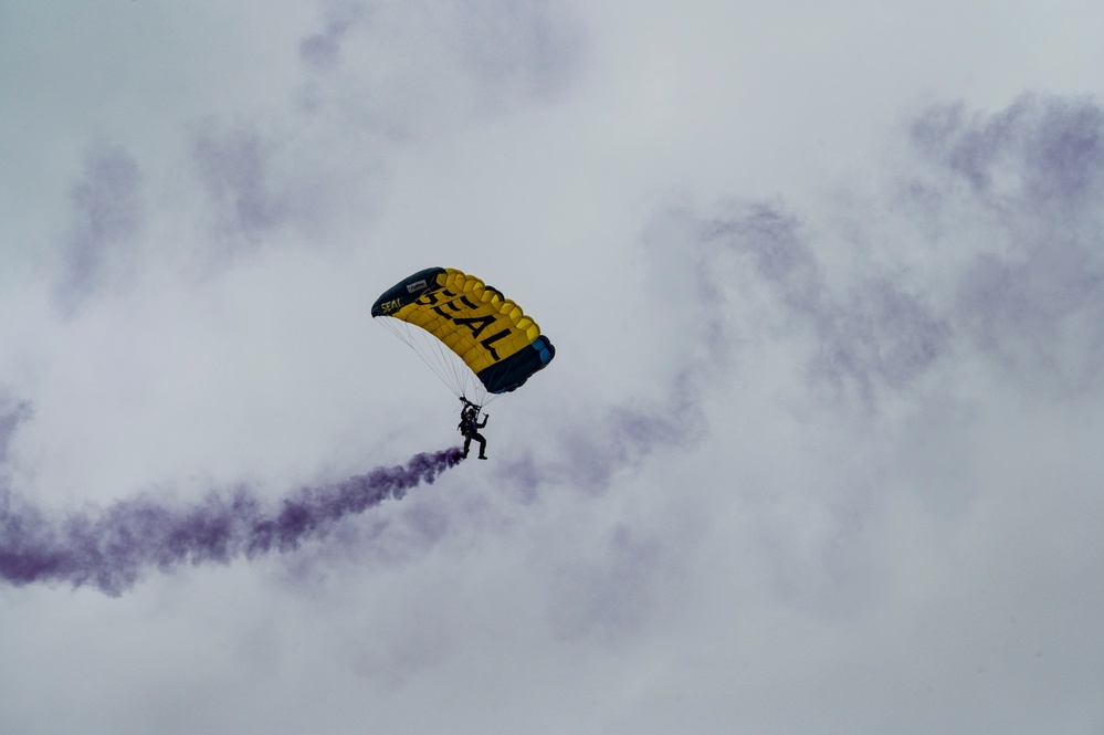 Unified Skies: Air Force and Navy collaboration takes center stage NFL AFC Championship game.