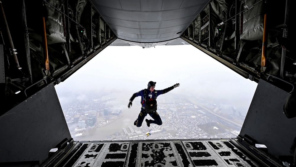 Unified Skies: Air Force and Navy collaboration takes center stage NFL AFC Championship game.