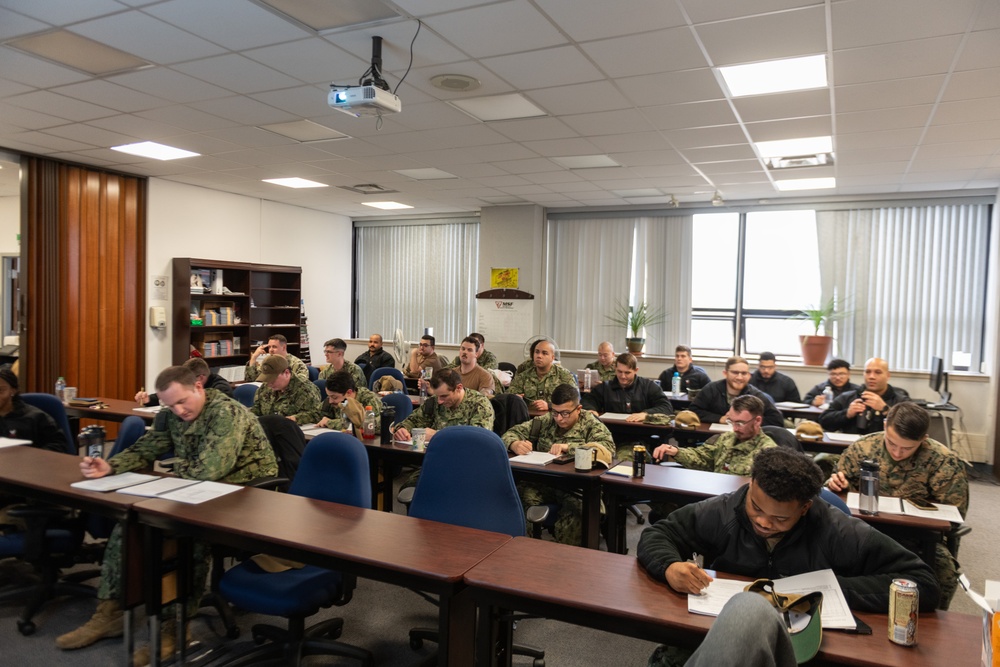 Sailors and Marines Participate in a Fleet Ammunition and Ordnance Training Course