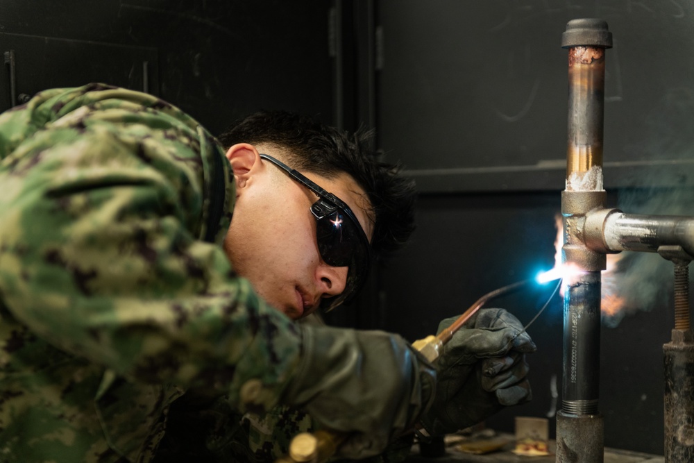 HT “A” School Students Practice Brazing, Welding