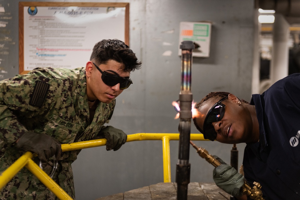 HT “A” School Students Practice Brazing, Welding