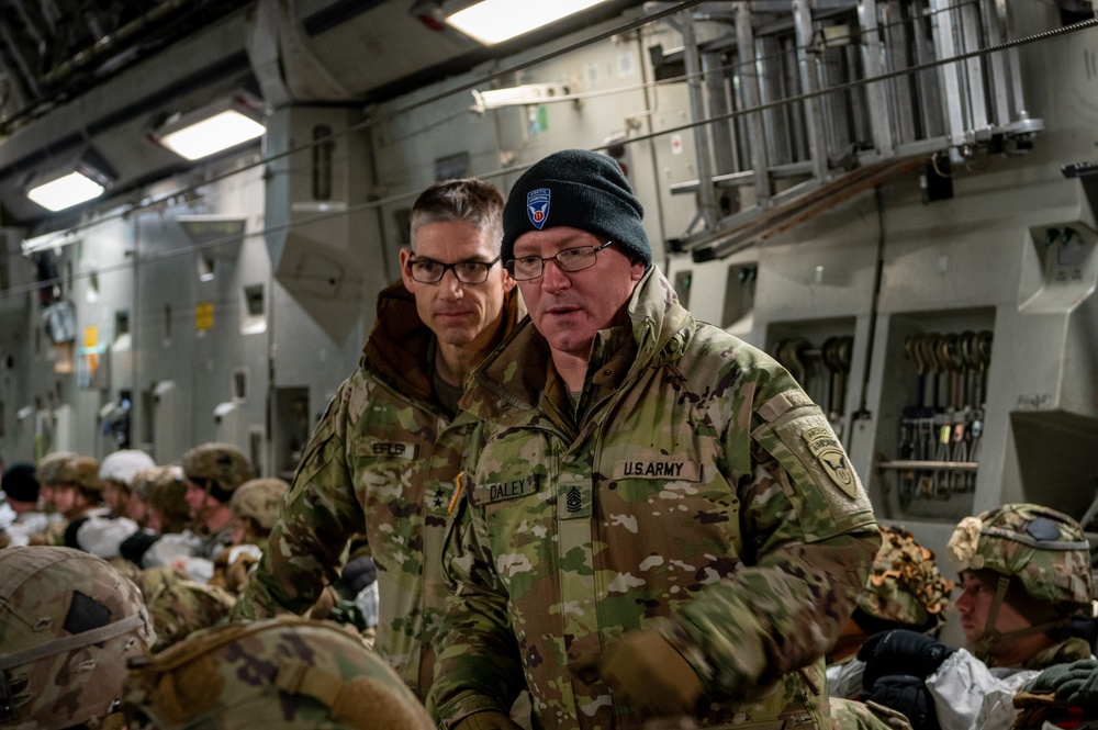 Army and Air Force leadership oversee a joint training exercise demonstrating capabilities critical to Arctic operations