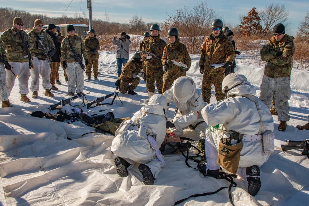 JGSDF and U.S. Paratrooper Tactical Combat Casualty Care, North Wind 24