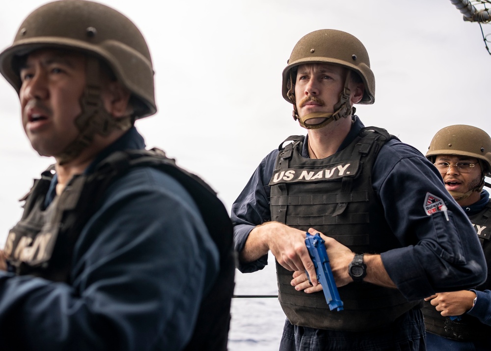 USS Princeton Sailors Participate in a Security Reaction Force Drill