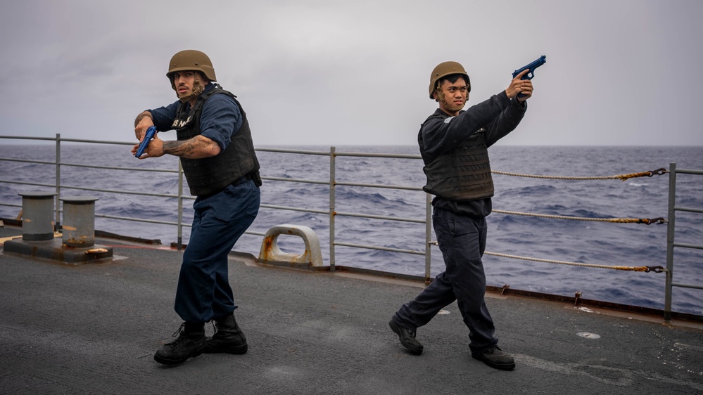 USS Princeton Sailors Participate in a Security Reaction Force Drill