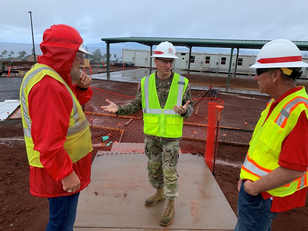 Galveston District Commander tours temporary school construction in Lahaina