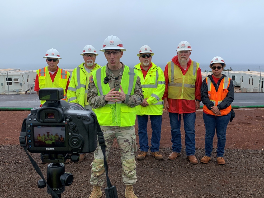Galveston District Commander tours temporary school construction in Lahaina