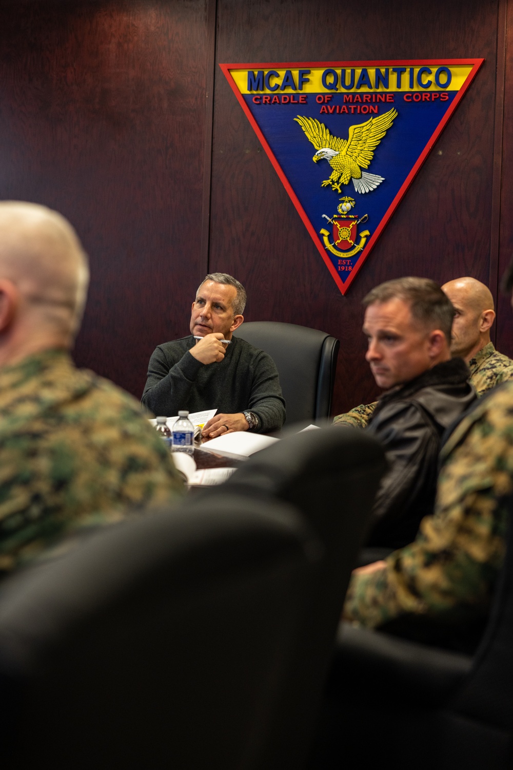 DOD representative visits Quantico, awards three Marines