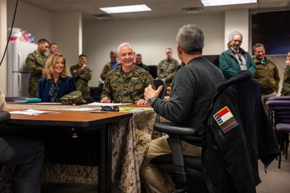 DOD representative visits Quantico, awards three Marines