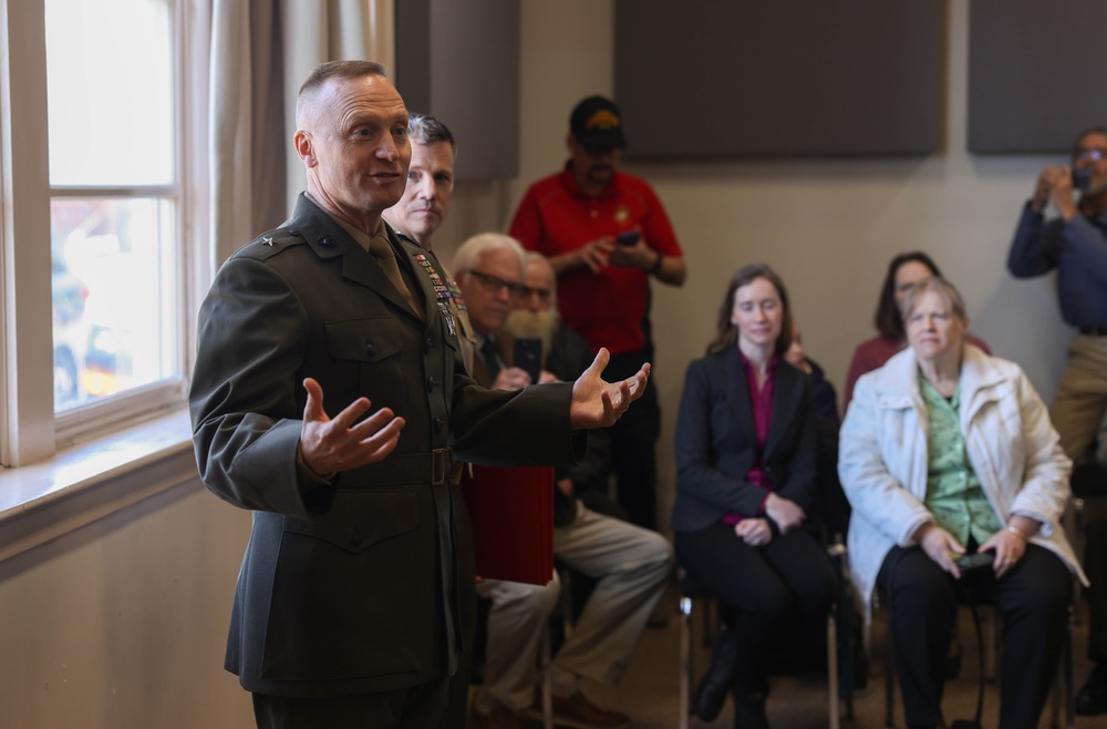 Marine Corps Band members pinned to Warrant Officer during ceremony