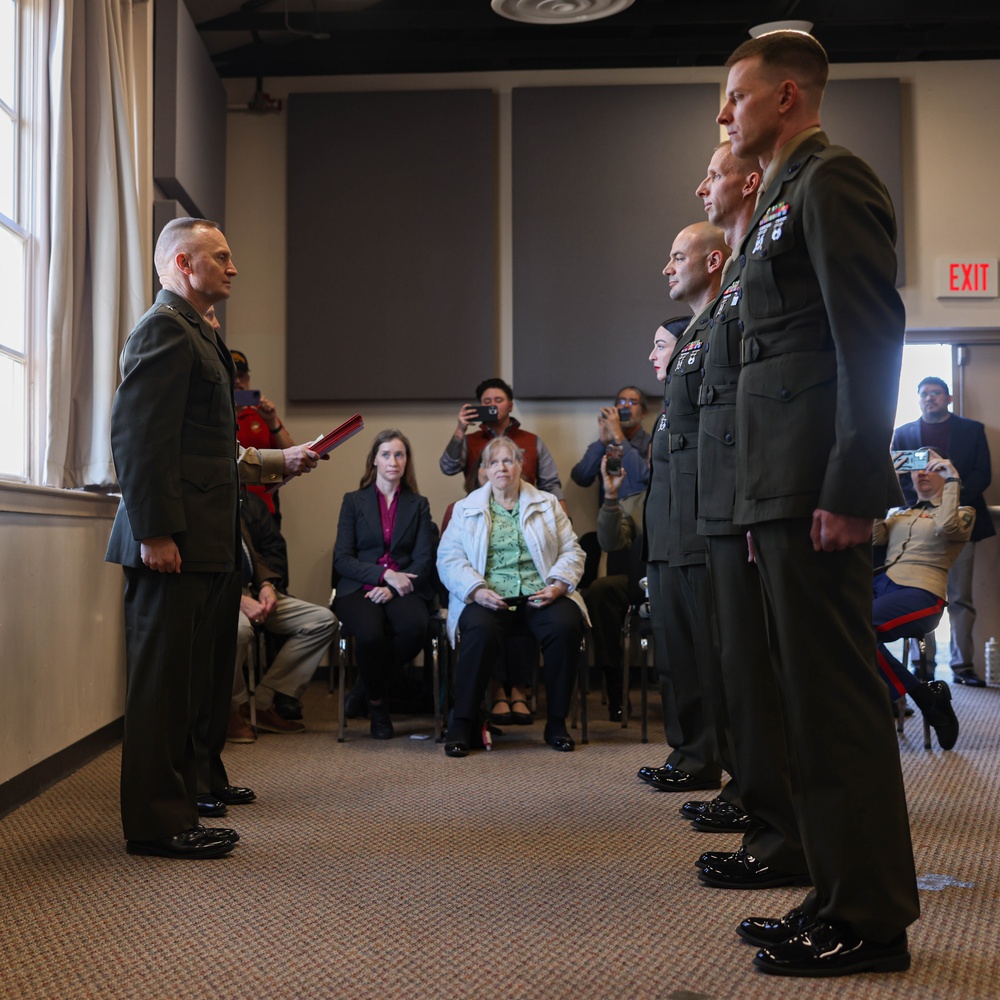 Marine Corps Band members pinned to Warrant Officer during ceremony