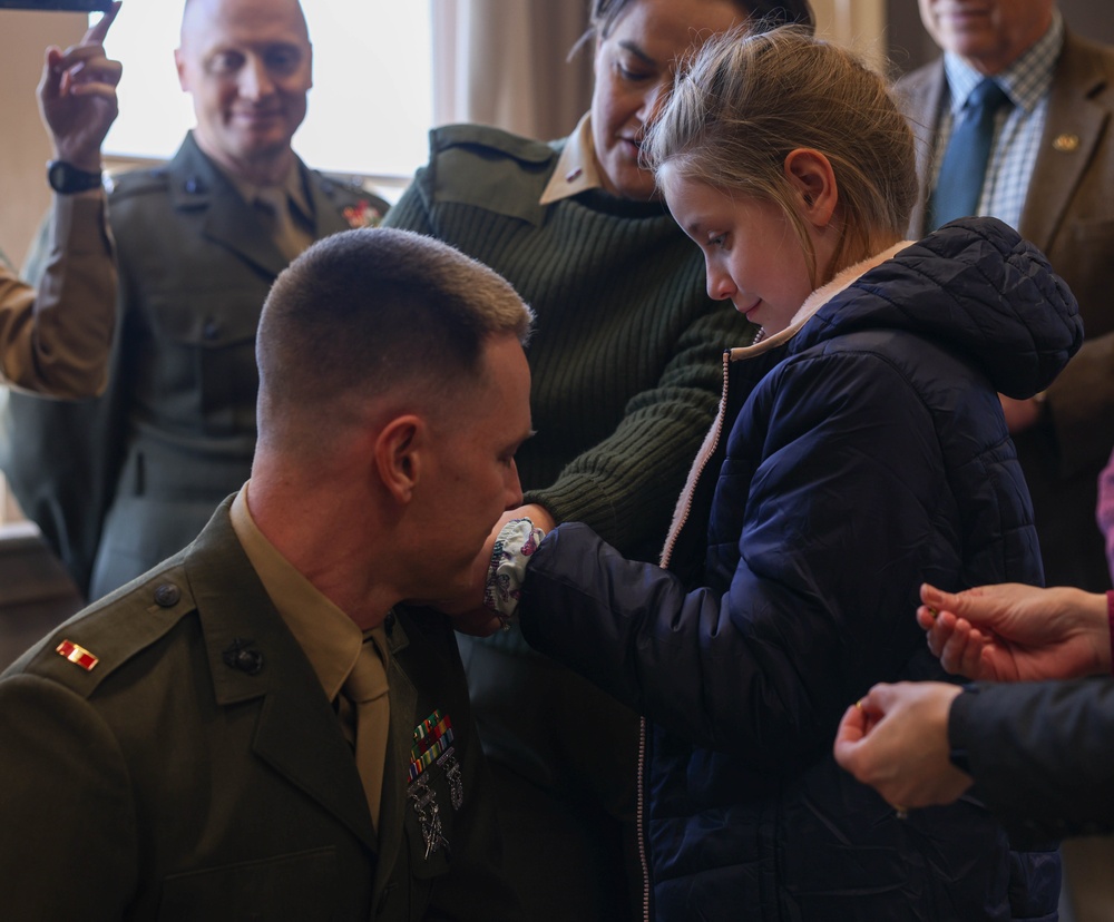 Marine Corps Band members pinned to Warrant Officer during ceremony