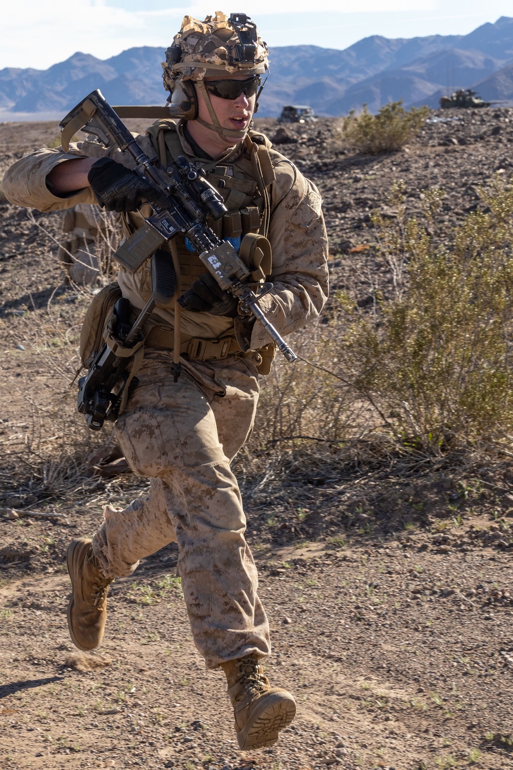 Marines with 3rd Light Armored Reconnaissance Battalion conduct a platoon attack while participating in SLTE 2-24