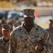 CLB 7 Sgt. Maj. James Foster is relieved by Sgt. Maj. Michael Allen during a relief and appointment ceremony