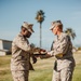 CLB 7 Sgt. Maj. James Foster is relieved by Sgt. Maj. Michael Allen during a relief and appointment ceremony