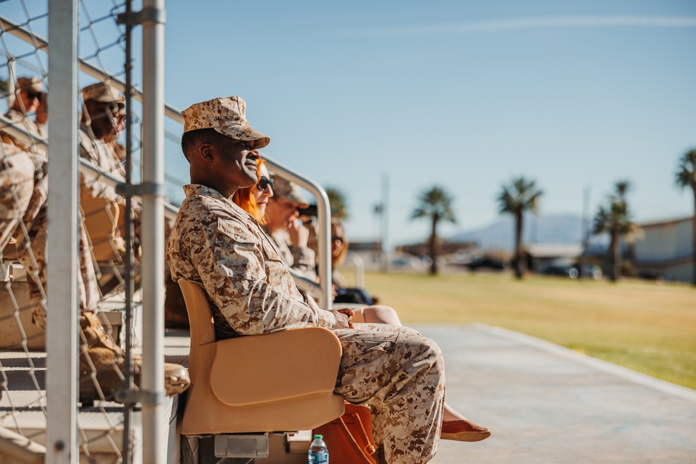 CLB 7 Sgt. Maj. James Foster is relieved by Sgt. Maj. Michael Allen during a relief and appointment ceremony