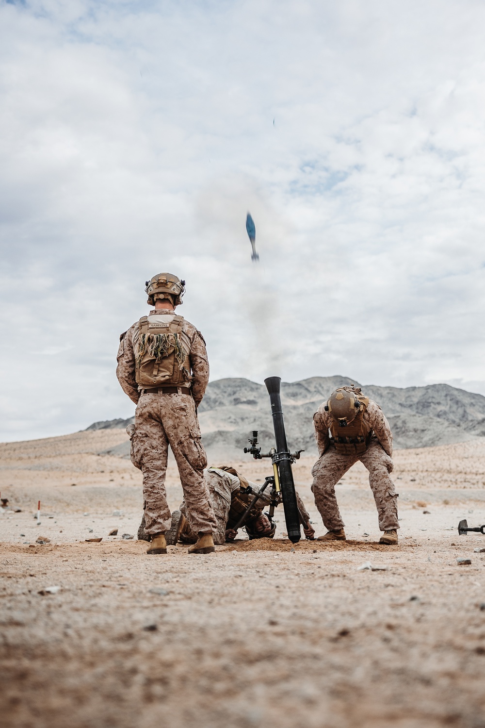 2/4 Marines and 3rd LAR conduct a Mortar range during an Integrated Training Exercise