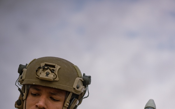 Marines with V2/4 and 3rd LAR conduct live fire mortar training at Range 106 while participating in SLTE 2-24