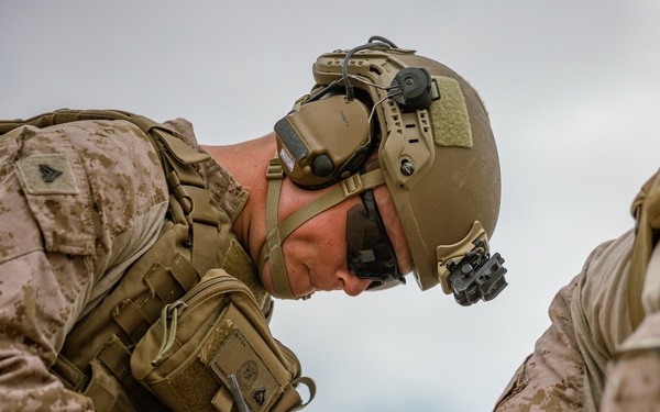 Marines with V2/4 and 3rd LAR conduct live fire mortar training at Range 106 while participating in SLTE 2-24