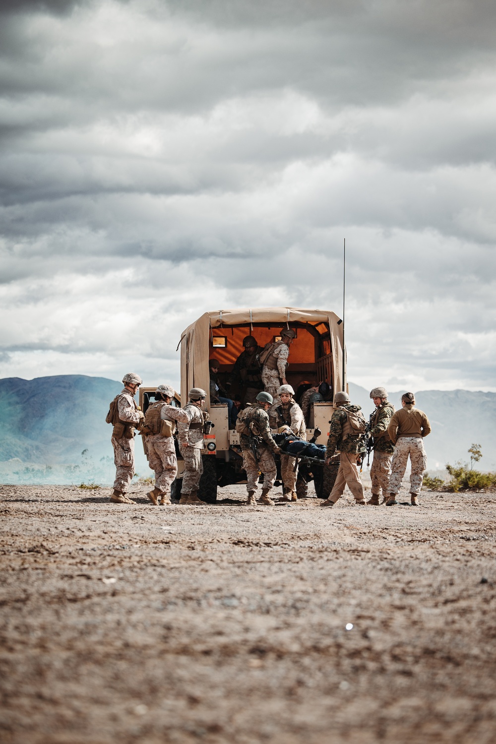 Units from across 1st Marine Division conduct tactical combat casualty care on simulated casualties during SLTE 2-25