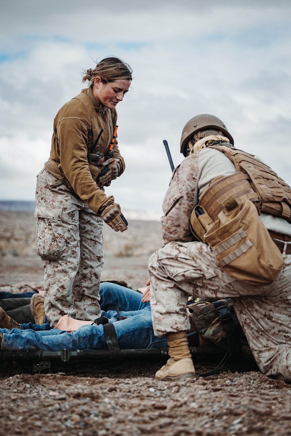 Units from across 1st Marine Division conduct tactical combat casualty care on simulated casualties during SLTE 2-25